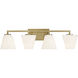 Palmyra 4 Light 33 inch Brushed Gold Vanity Light Wall Light